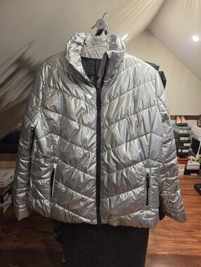 Women’s XXL Bogner Fire+Ice Silver Puffer Ski/Snow Jacket